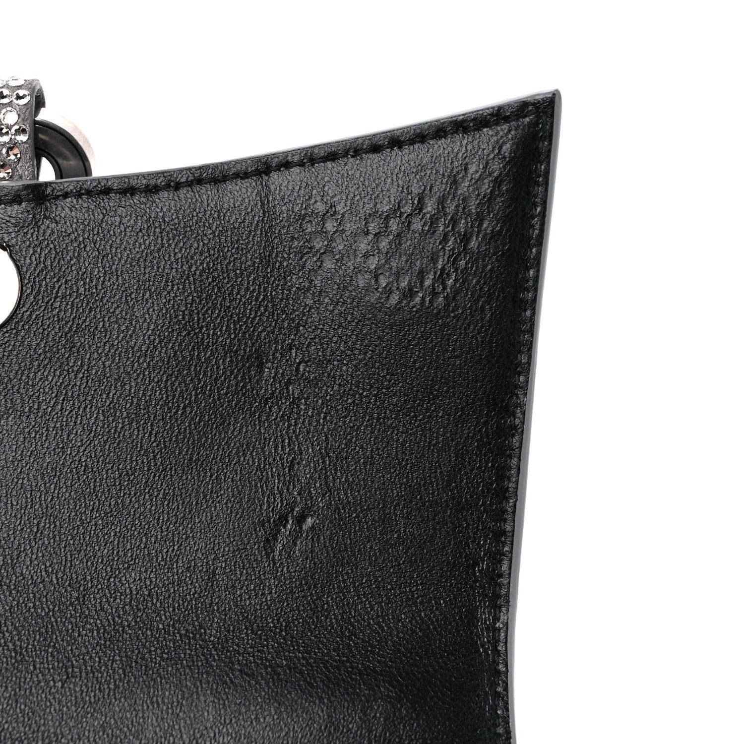 Balenciaga Strass Suede Allover Logo Hourglass Top Handle Bag XS with Chain Silver Black 10 of 10