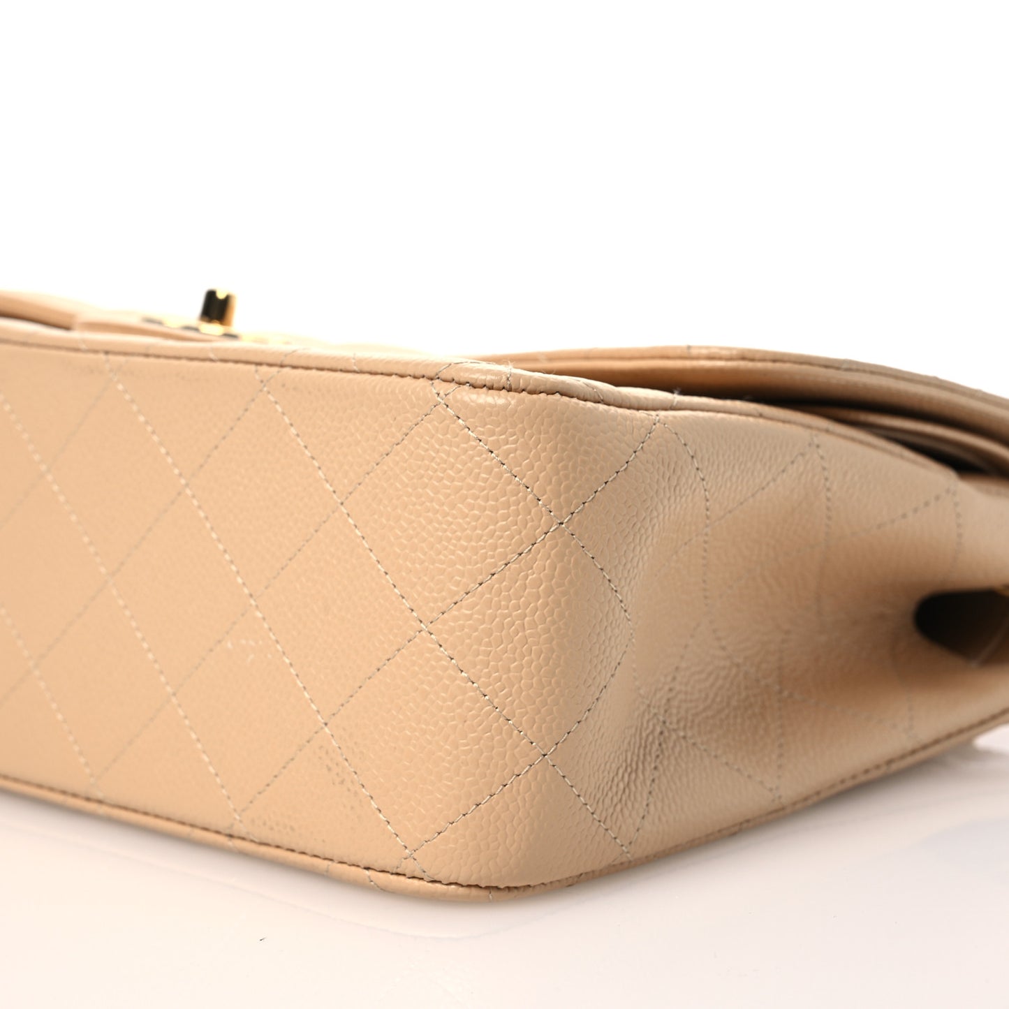 Cavia Quilted Jumbo Double Flap Beige