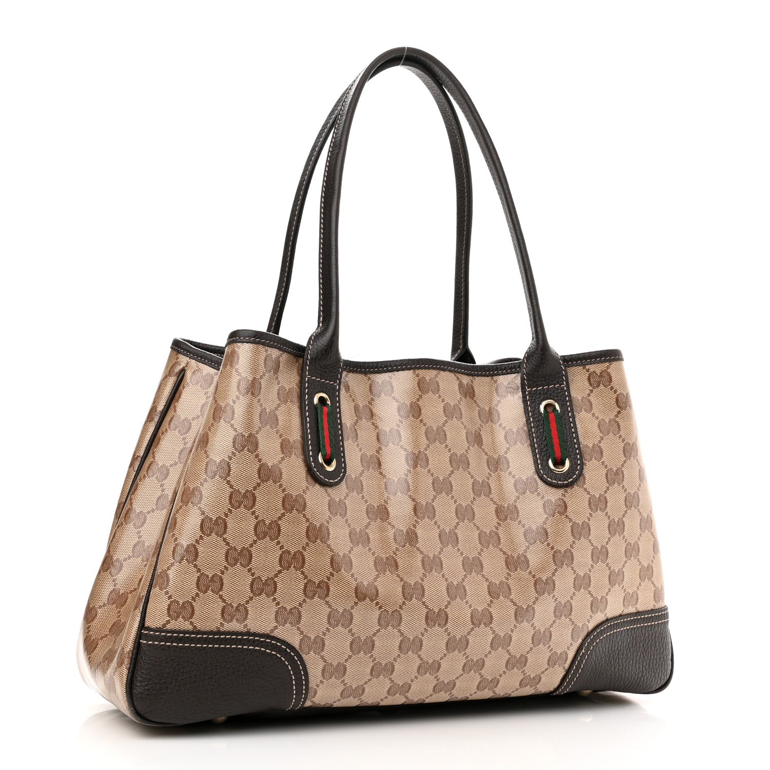 Gucci Crystal Monogram Medium Princy Tote Dark Brown 3 of 11