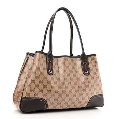 Gucci Crystal Monogram Medium Princy Tote Dark Brown 3 of 11