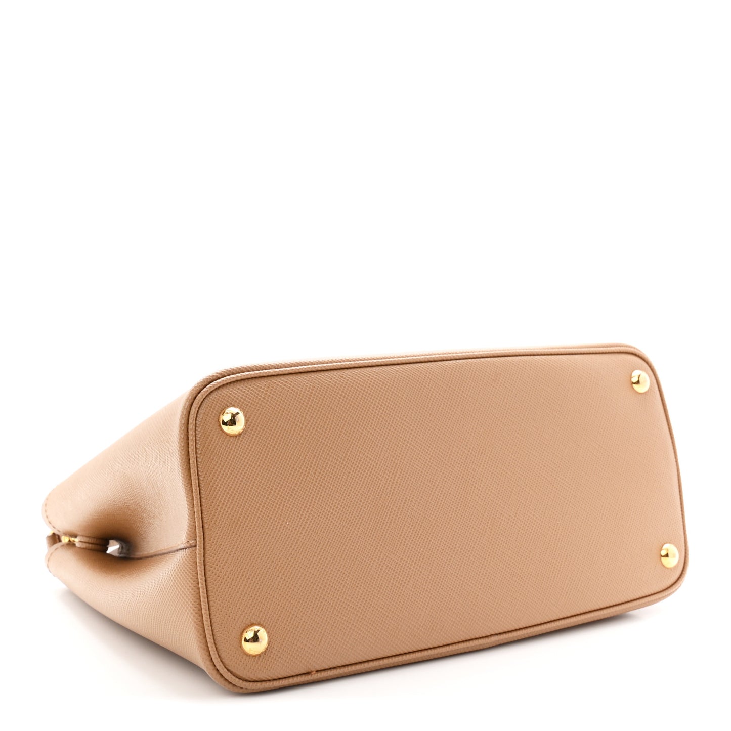 Saffiano Cuir Small Double Bag Caramel