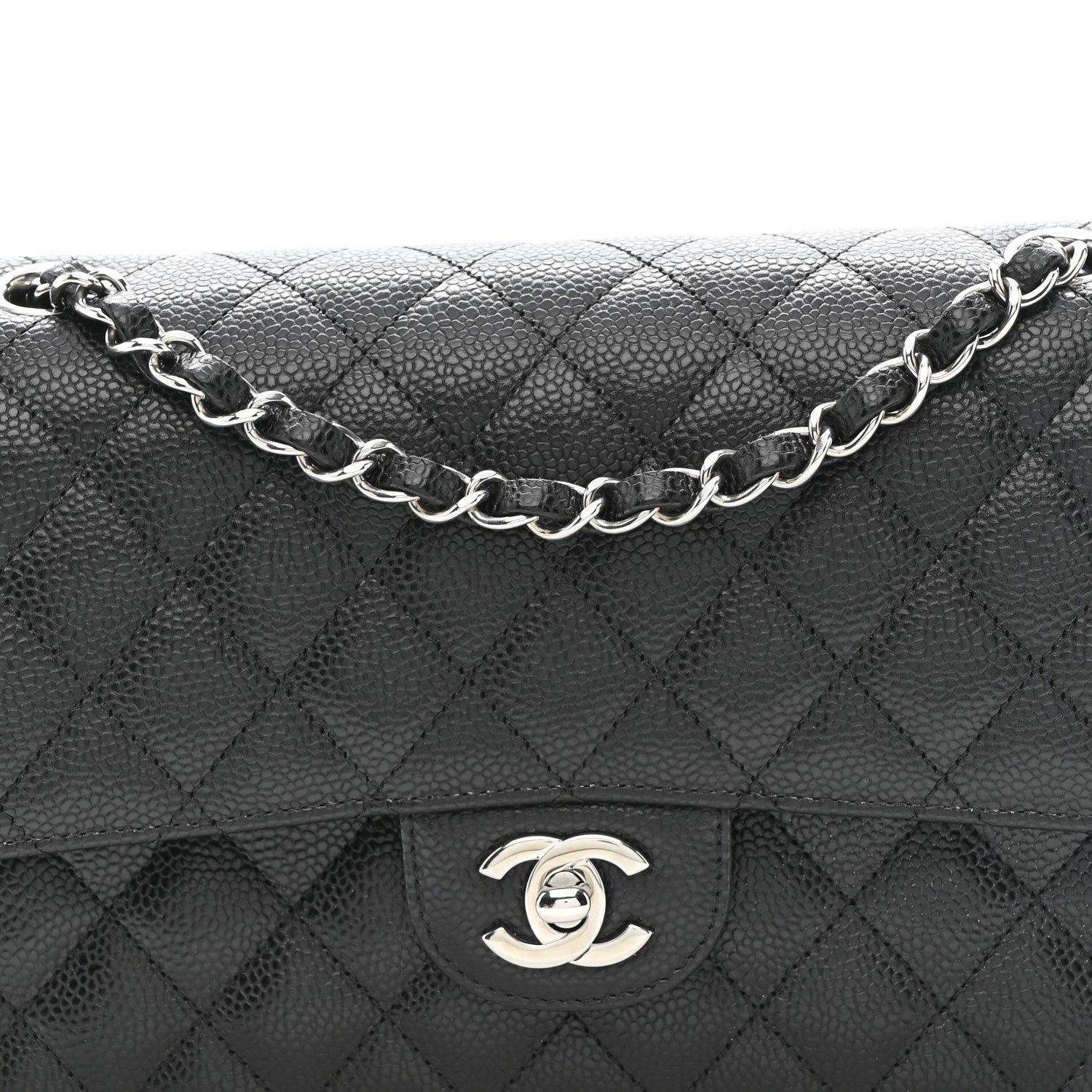Chanel Caviar Quilted Medium Double Flap Black 8 of 11