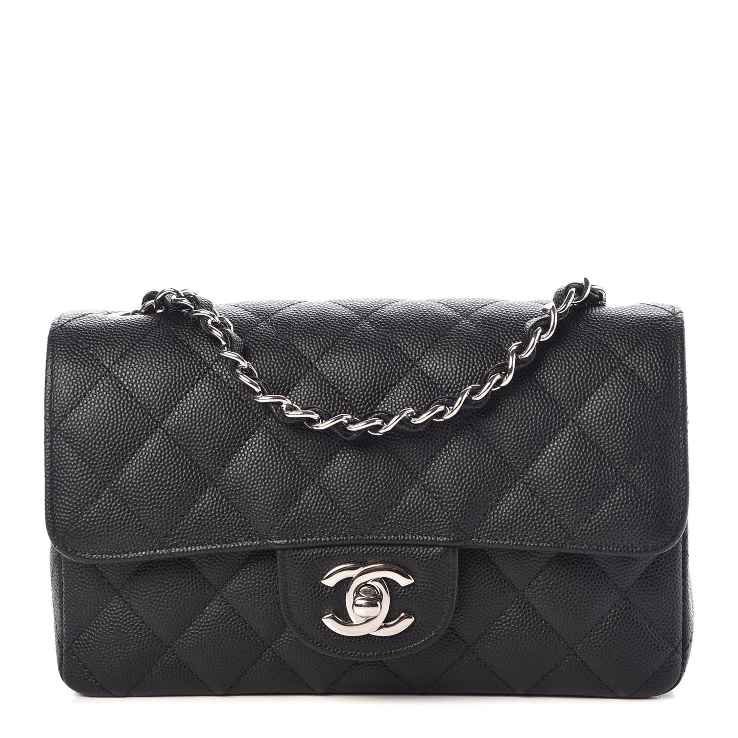 Caviar Quilted Mini Rectangular Flap Black