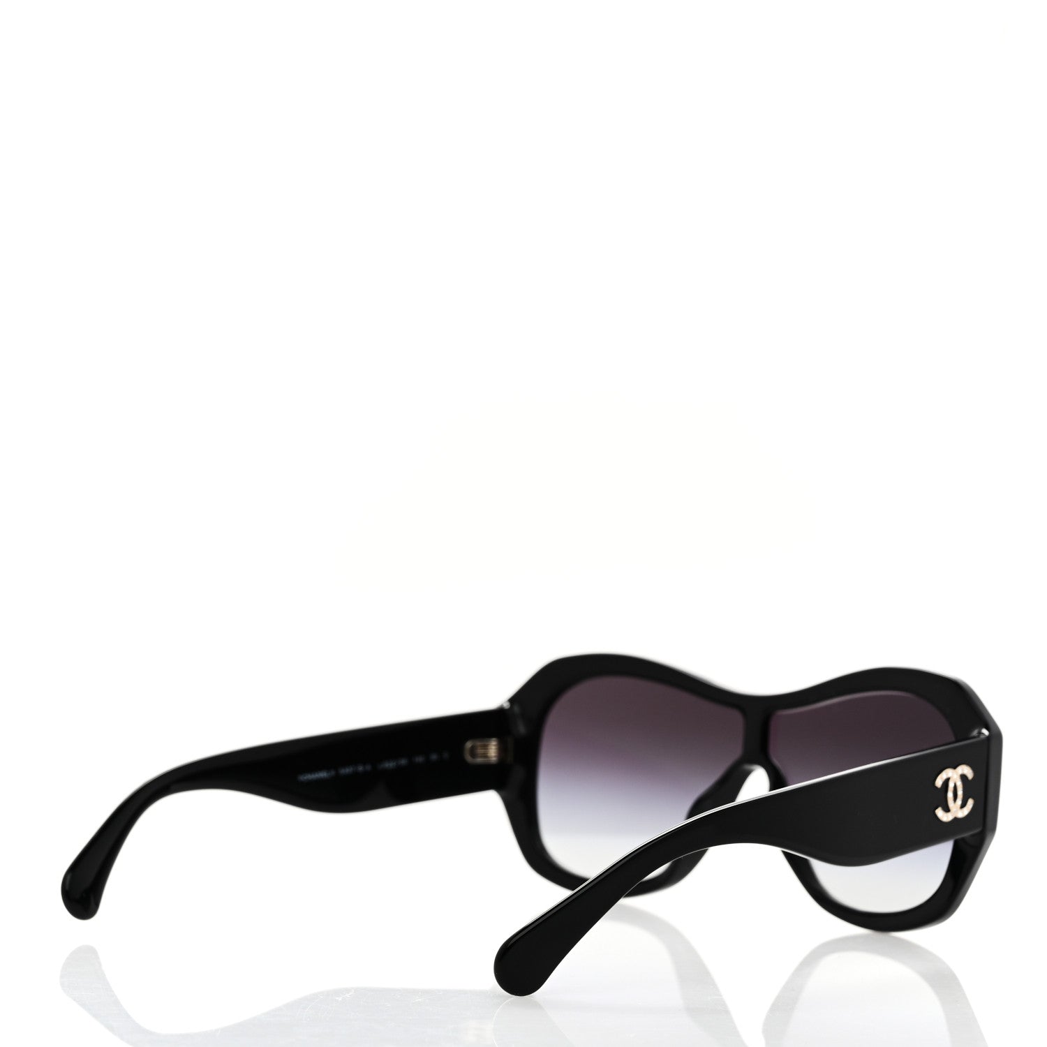 Chanel Acetate Crystal CC Shield Sunglasses 5497-B-A Black 4 of 7