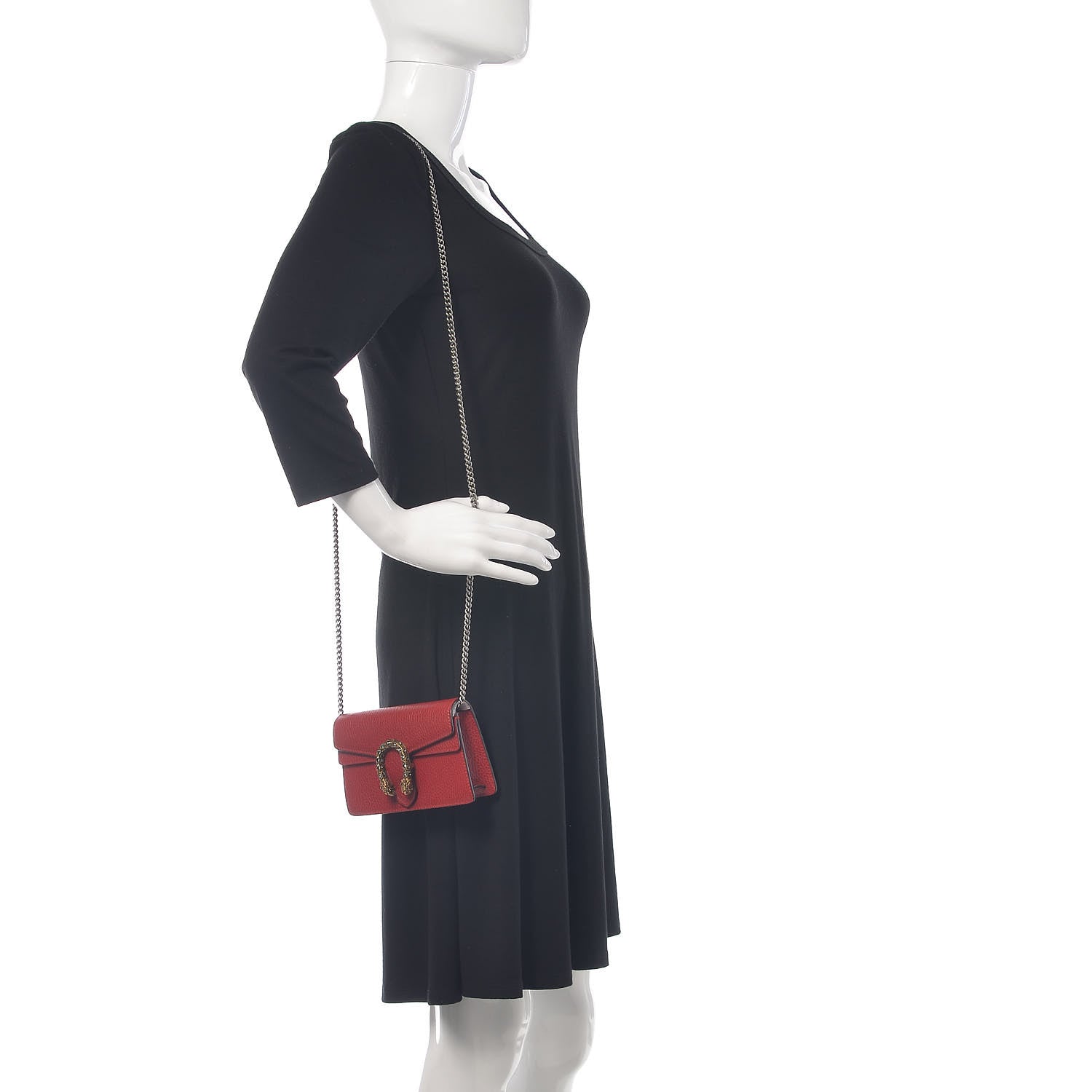 Gucci Calfskin Super Mini Dionysus Shoulder Bag Hibiscus Red 2 of 11