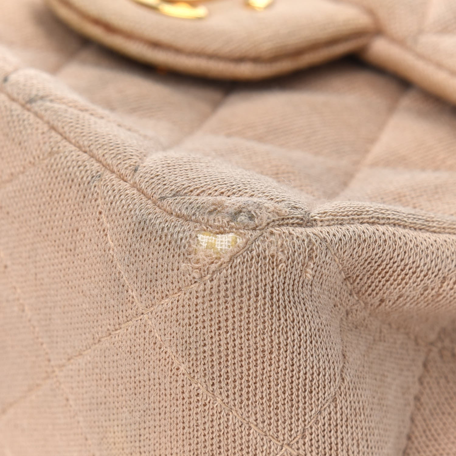 Chanel Jersey Quilted Mini Square Flap Beige 10 of 13
