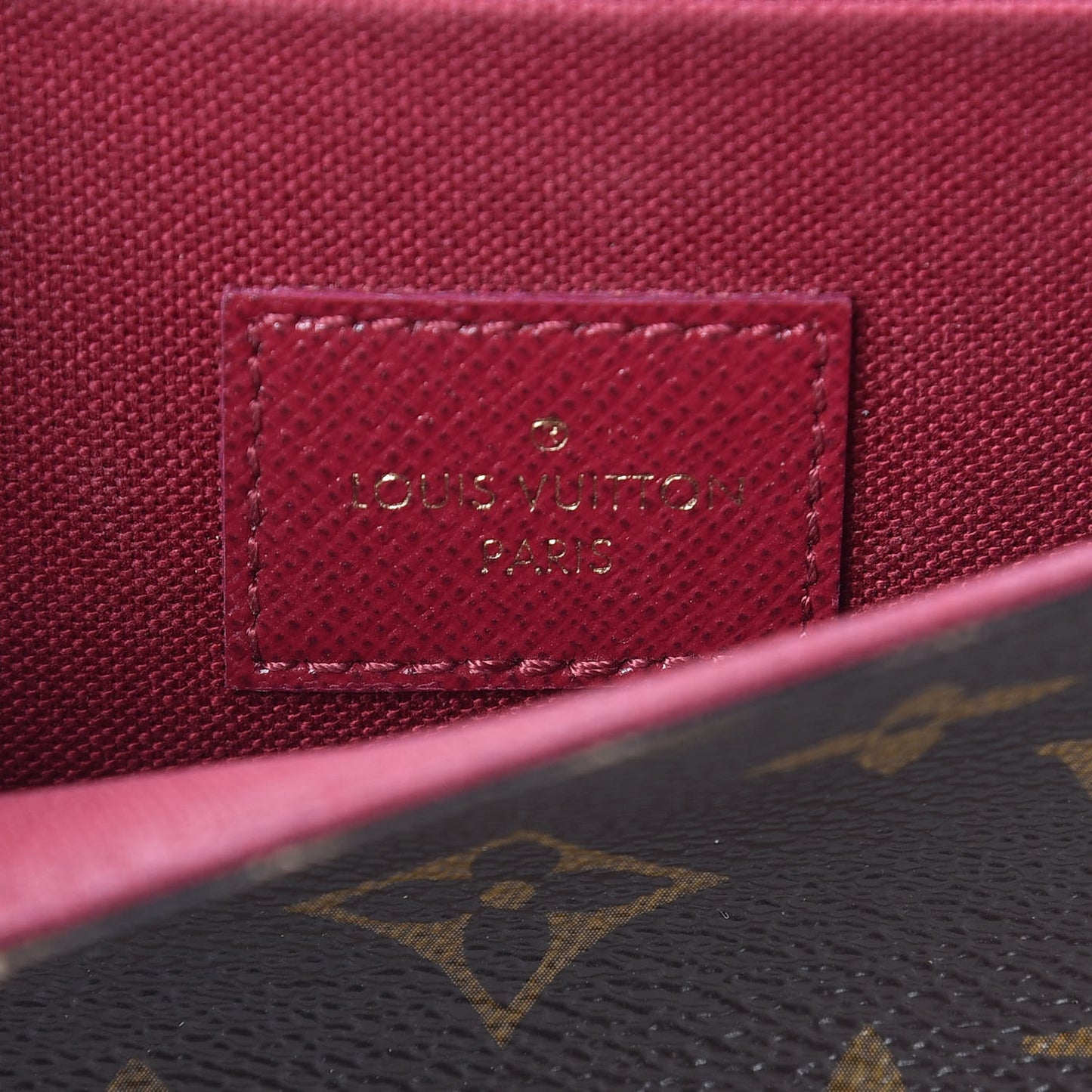 Monogram Pochette Felicie Chain Wallet Fuchsia