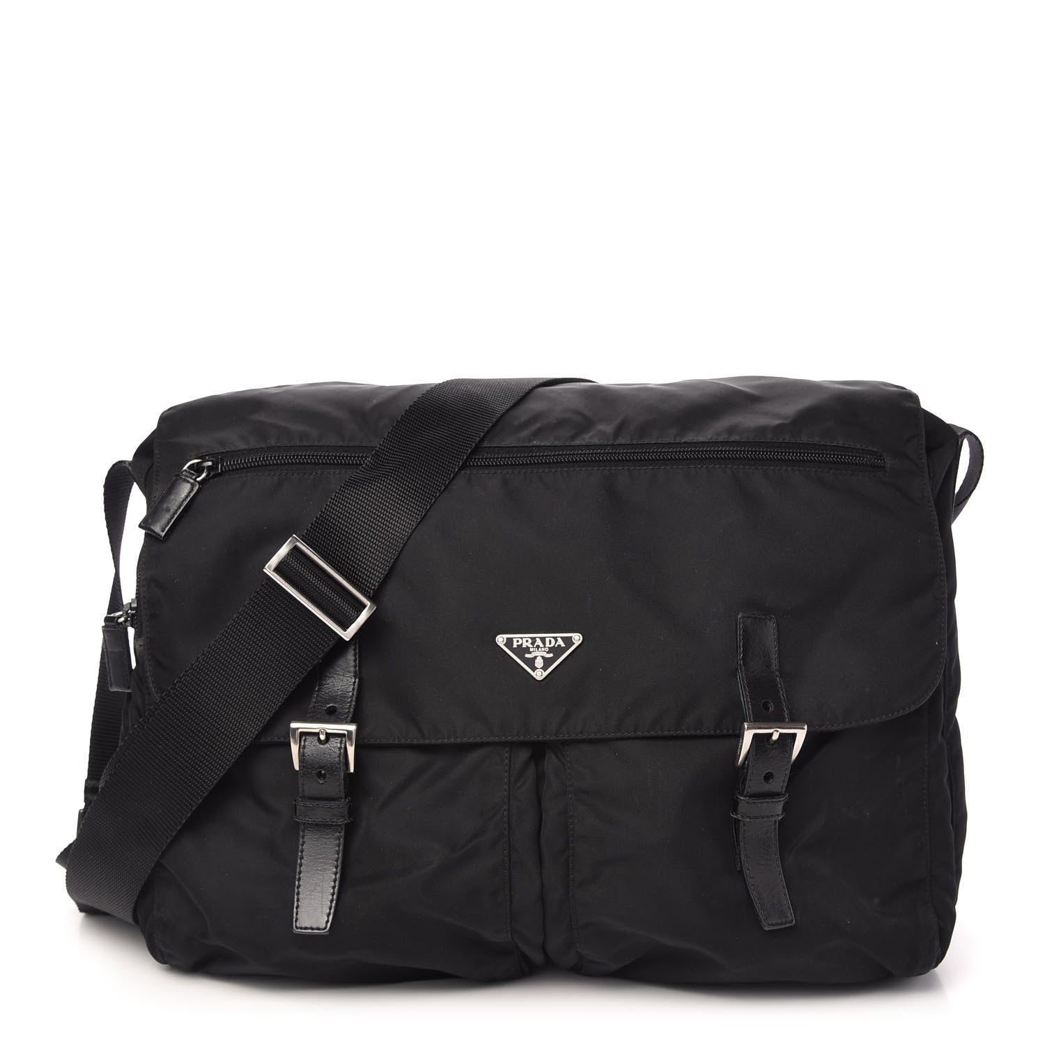 Prada Nylon Vela Messenger Bag Black 1 of 12