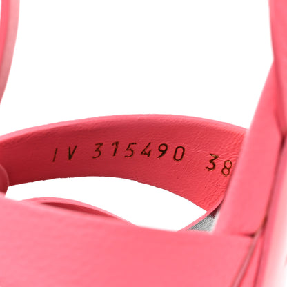Saint Laurent Grained Calfskin Tribute 75 Platform Sandals 38 Rose Clair 8 of 14
