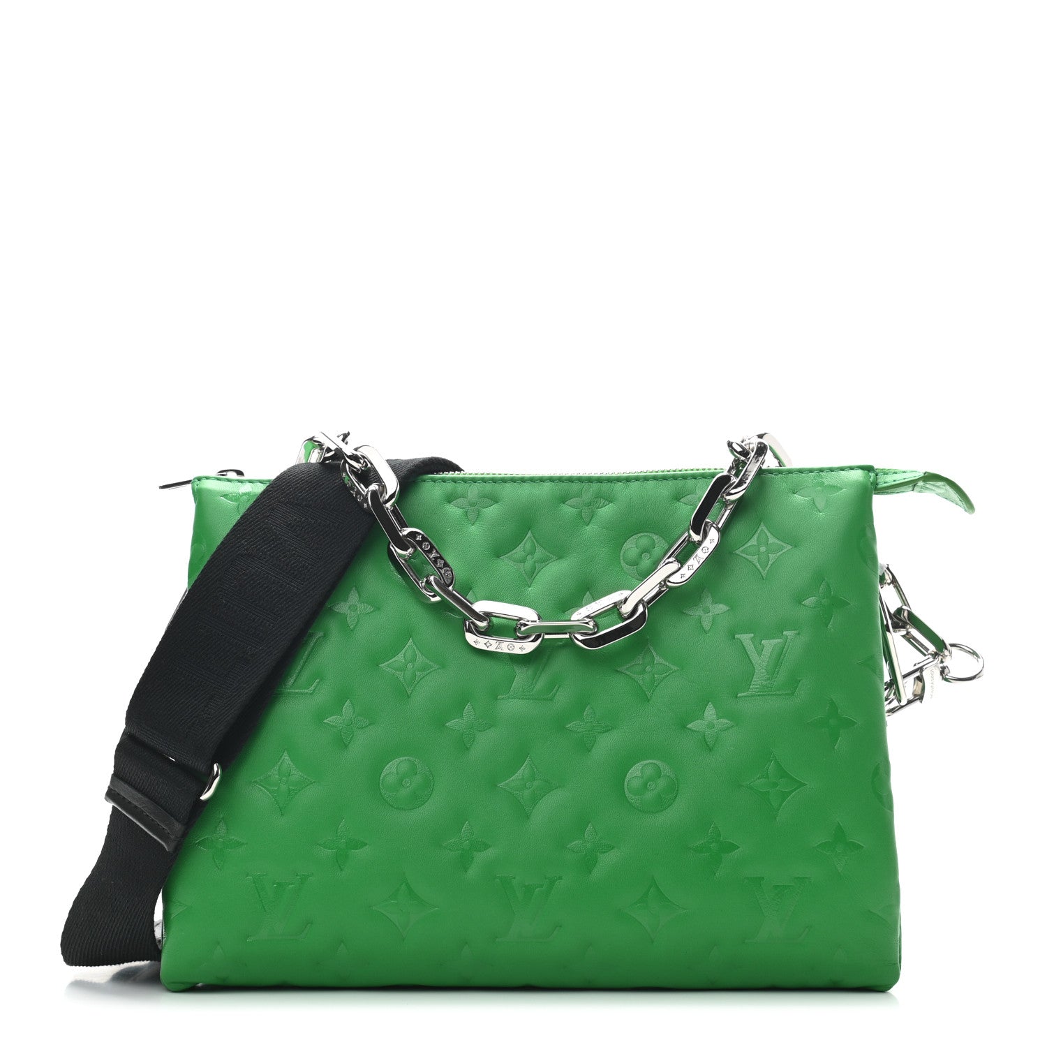Louis Vuitton Lambskin Embossed Monogram Coussin PM LV Motion Green 1 of 8