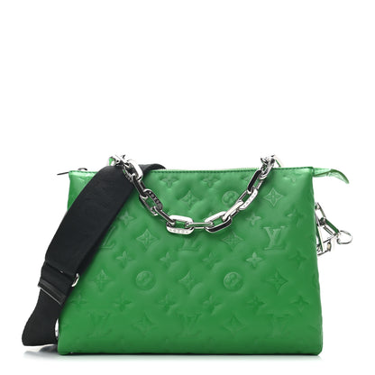 Louis Vuitton Lambskin Embossed Monogram Coussin PM LV Motion Green 1 of 8