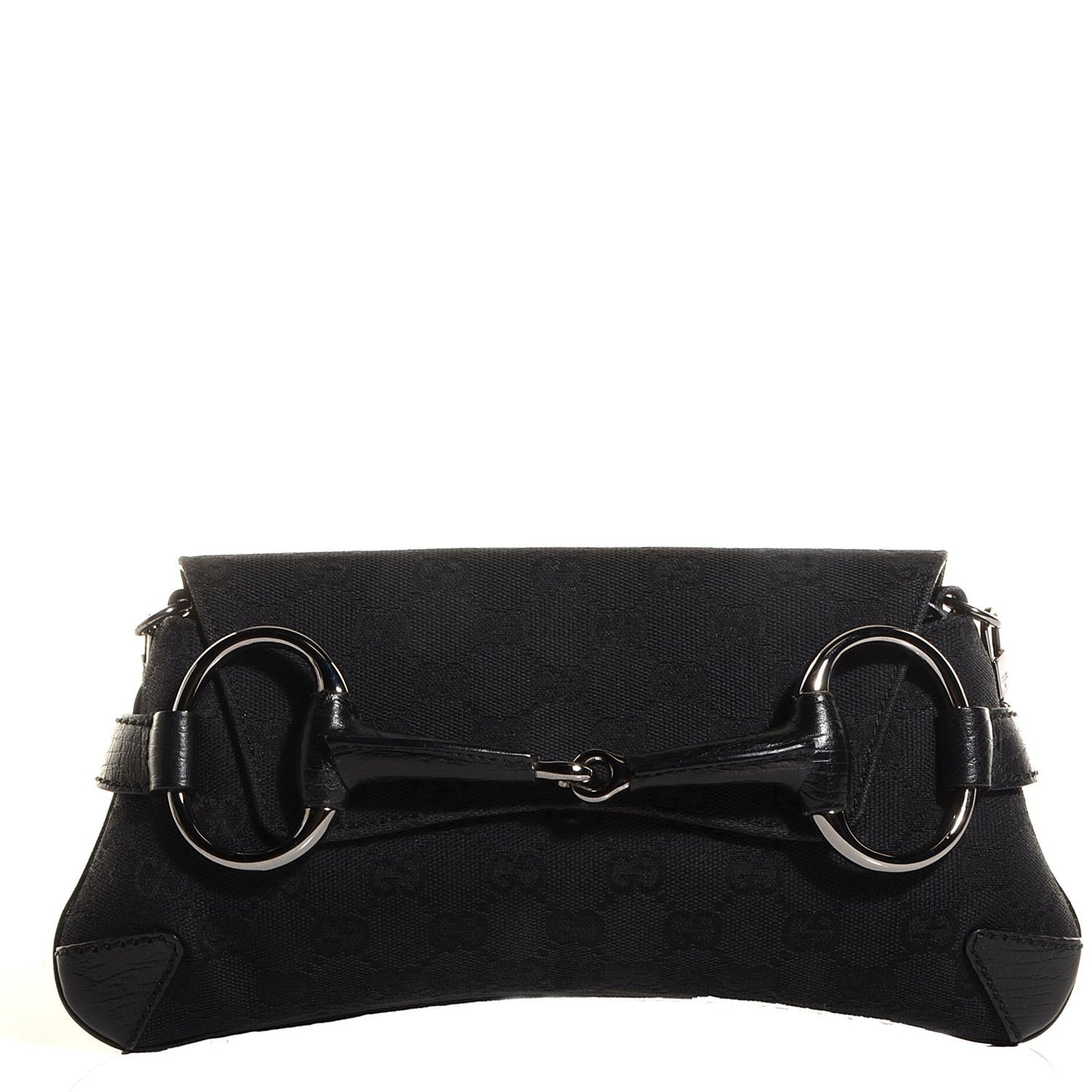 Monogram Horsebit Clutch Black