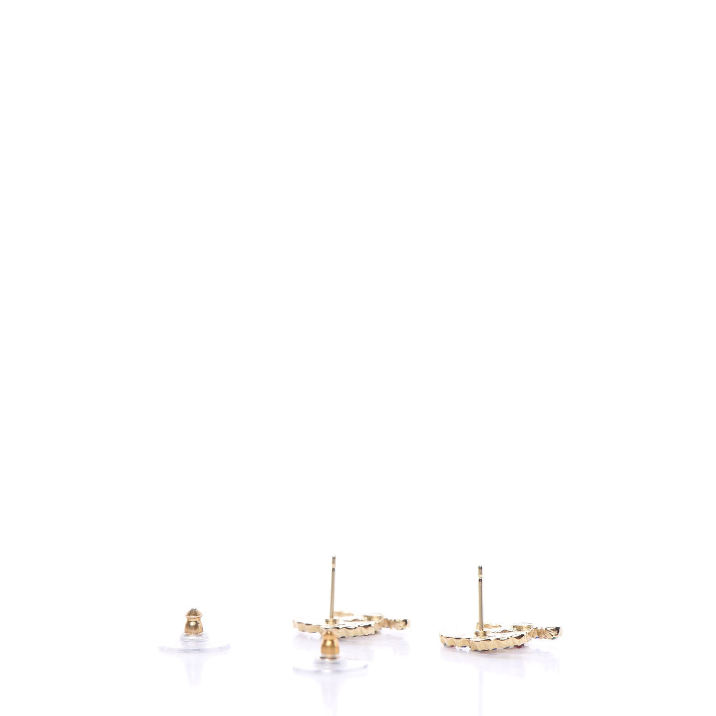 Crystal CC Stud Earrings Gold Multicolor