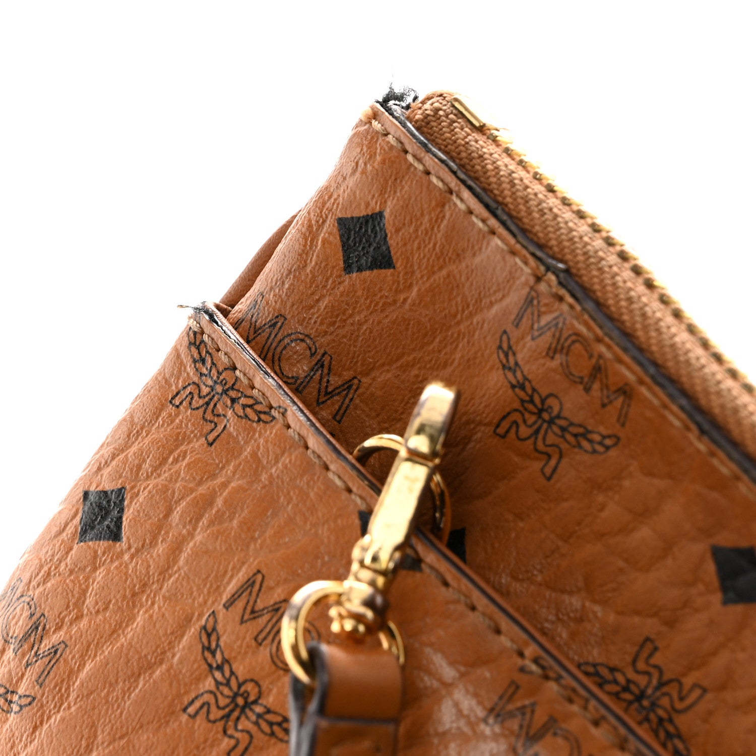 MCM Visetos Medium Crossbody Pouch Cognac 15 of 15