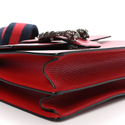 Gucci Dollar Calfskin Crystal Web Medium Dionysus Bamboo Top Handle Bag Hibiscus Red Black Diamond 10 of 11