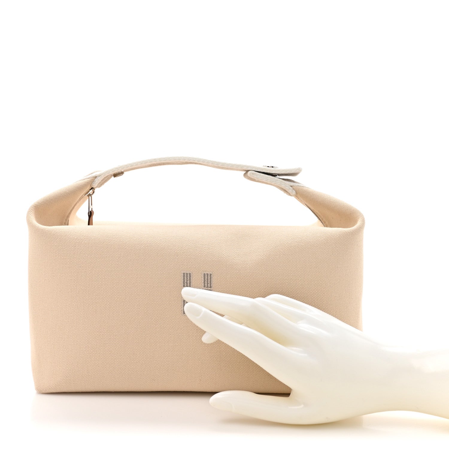 Hermes Canvas Large Bride-A-Brac Pouch Natural 2 of 9