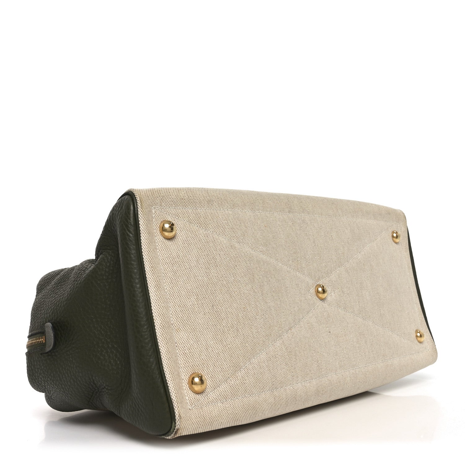 Hermes Toile Taurillon Clemence Victoria II 43 Ecru Vert Olive 4 of 10