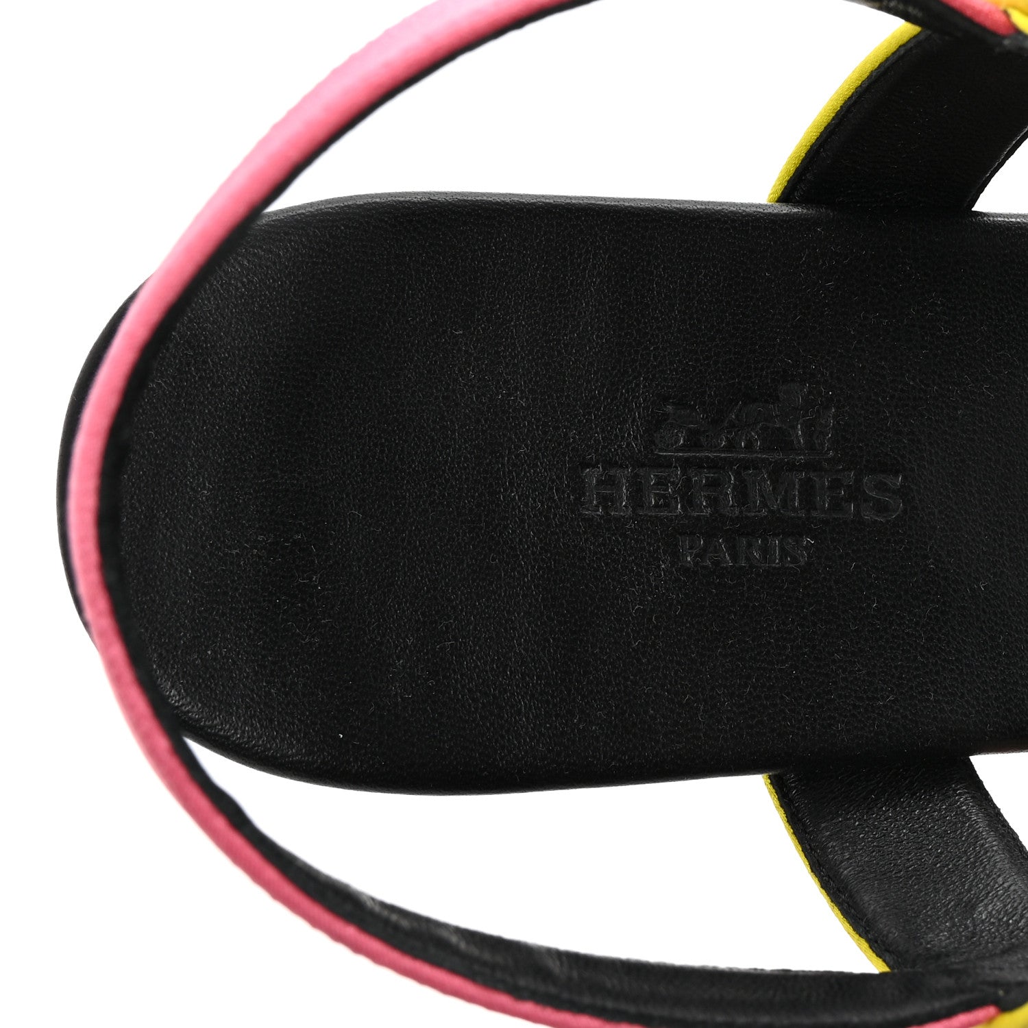 Hermes Satin Hapi Sandals 36 Multicolor 8 of 9