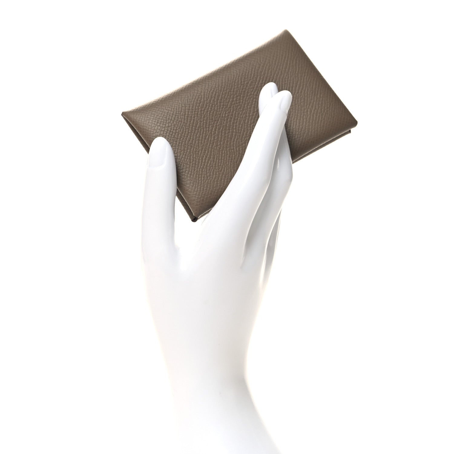 Hermes Epsom Calvi Card Case Etoupe 2 of 10