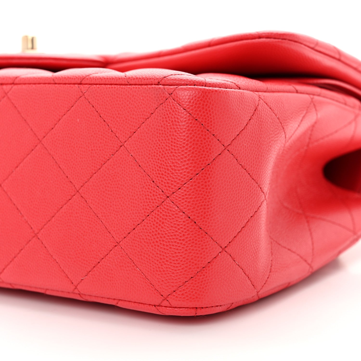 Chanel Caviar Quilted Jumbo Double Flap Red 10 of 11