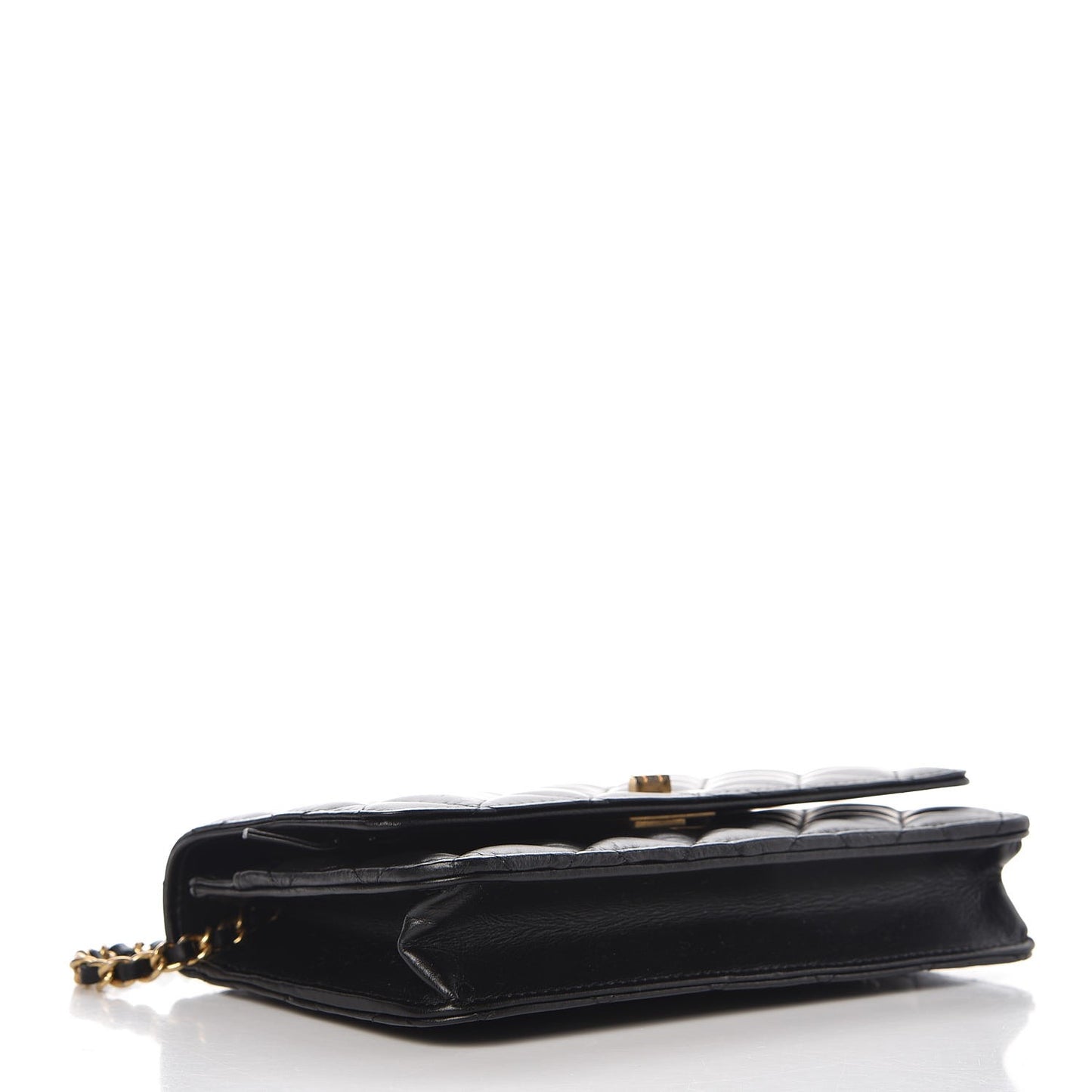 Aged Calfskin Quilted Reissue Wallet On Chain WOC Black
