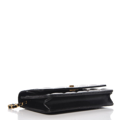 Chanel Aged Calfskin Quilted Reissue Wallet On Chain WOC Black 4 of 9