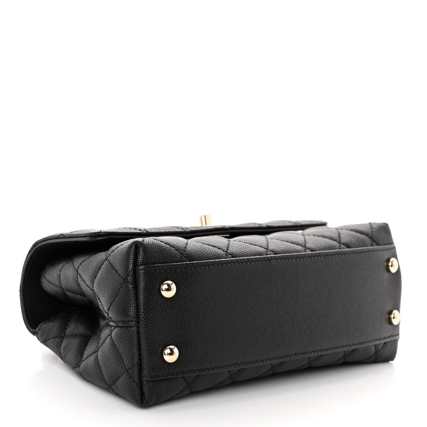 Caviar Quilted Mini Coco Handle Flap Black