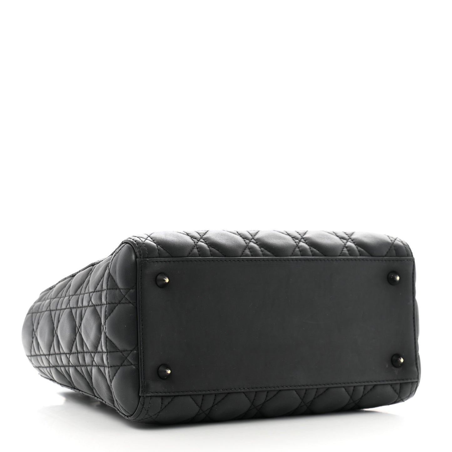 Ultra Matte Calfskin Cannage Medium Lady Dior Black