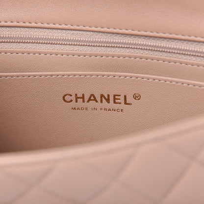 Chanel Lambskin Quilted Mini Top Handle Rectangular Flap Beige 8 of 11