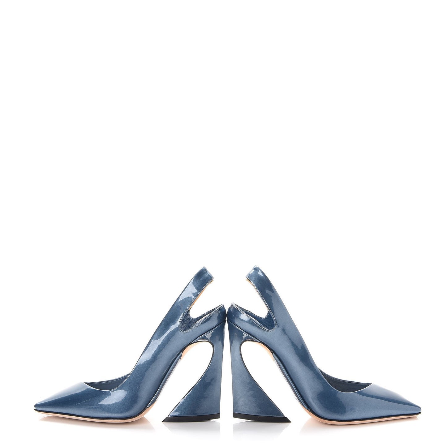 Patent Slingback Pumps 34 Blue