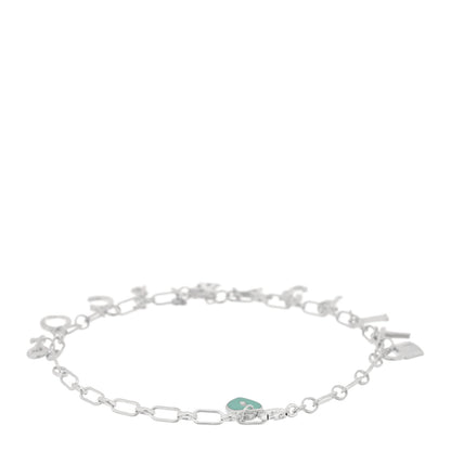 Tiffany Sterling Silver Enamel Love Notes Logo Charm Bracelet Blue 2 of 3