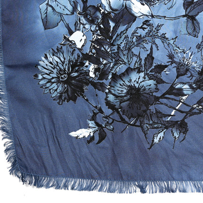 Christian Dior Silk Floral Square Scarf Blue Multicolor 5 of 9