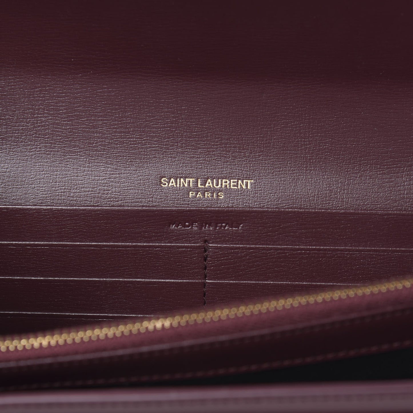 Calfskin Bellechasse Flap Clutch Wallet Rouge Legion