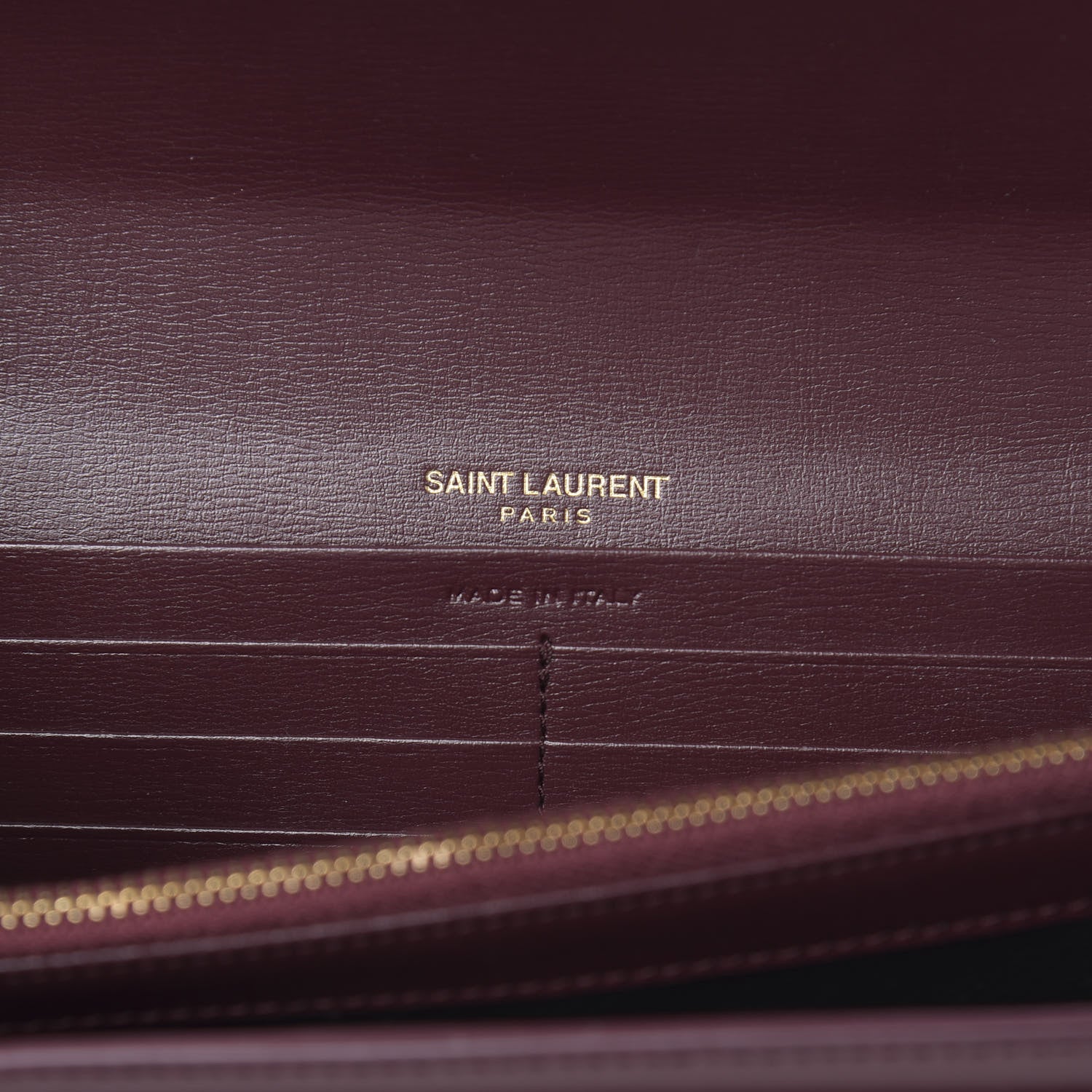 Saint Laurent Calfskin Bellechasse Flap Clutch Wallet Rouge Legion 6 of 8