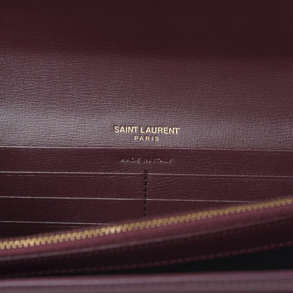 Saint Laurent Calfskin Bellechasse Flap Clutch Wallet Rouge Legion 6 of 8