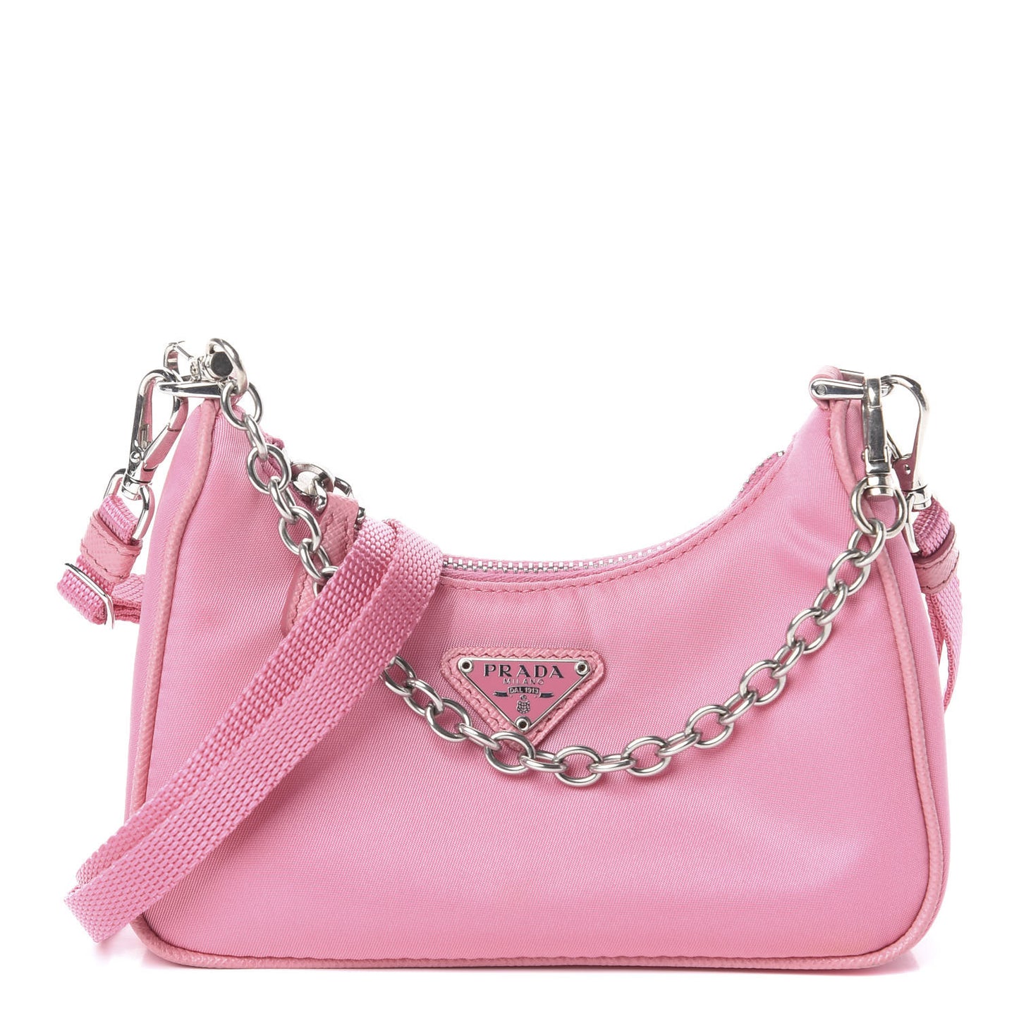 Tessuto Nylon Saffiano Mini Re-Edition 2000 Shoulder Bag Begonia