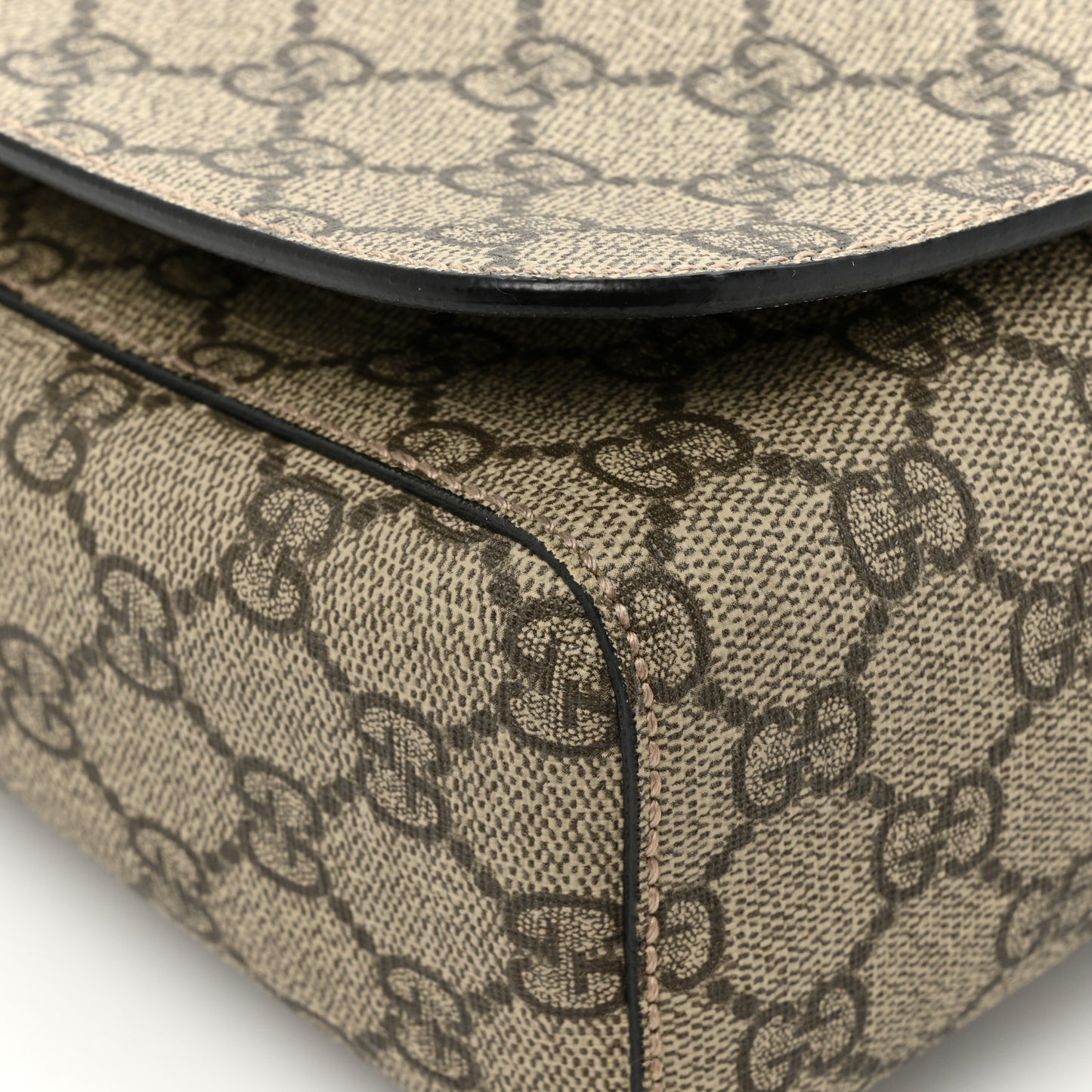 GG Supreme Monogram Web Flap Messenger Bag Black