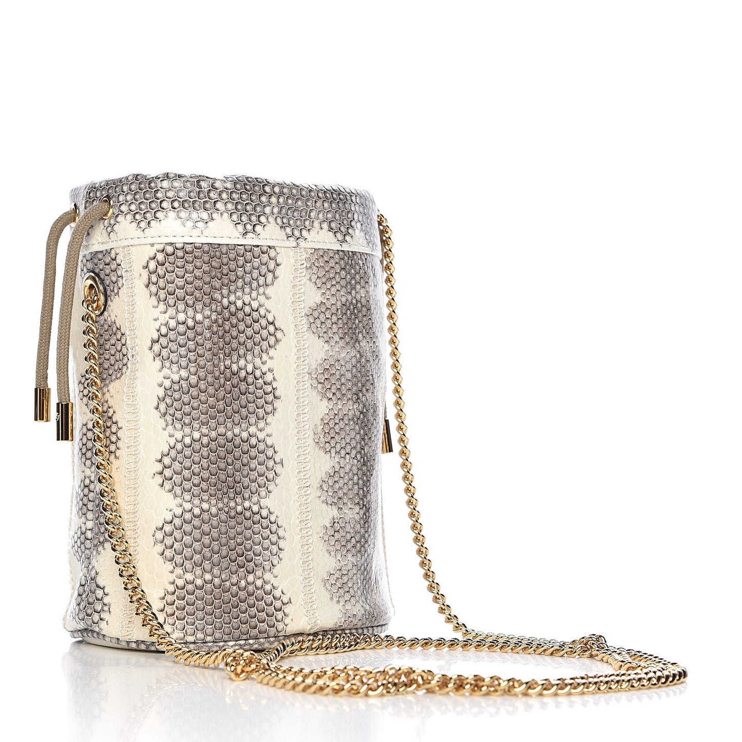 Snakeskin Mini Zumi Bucket Bag Grey