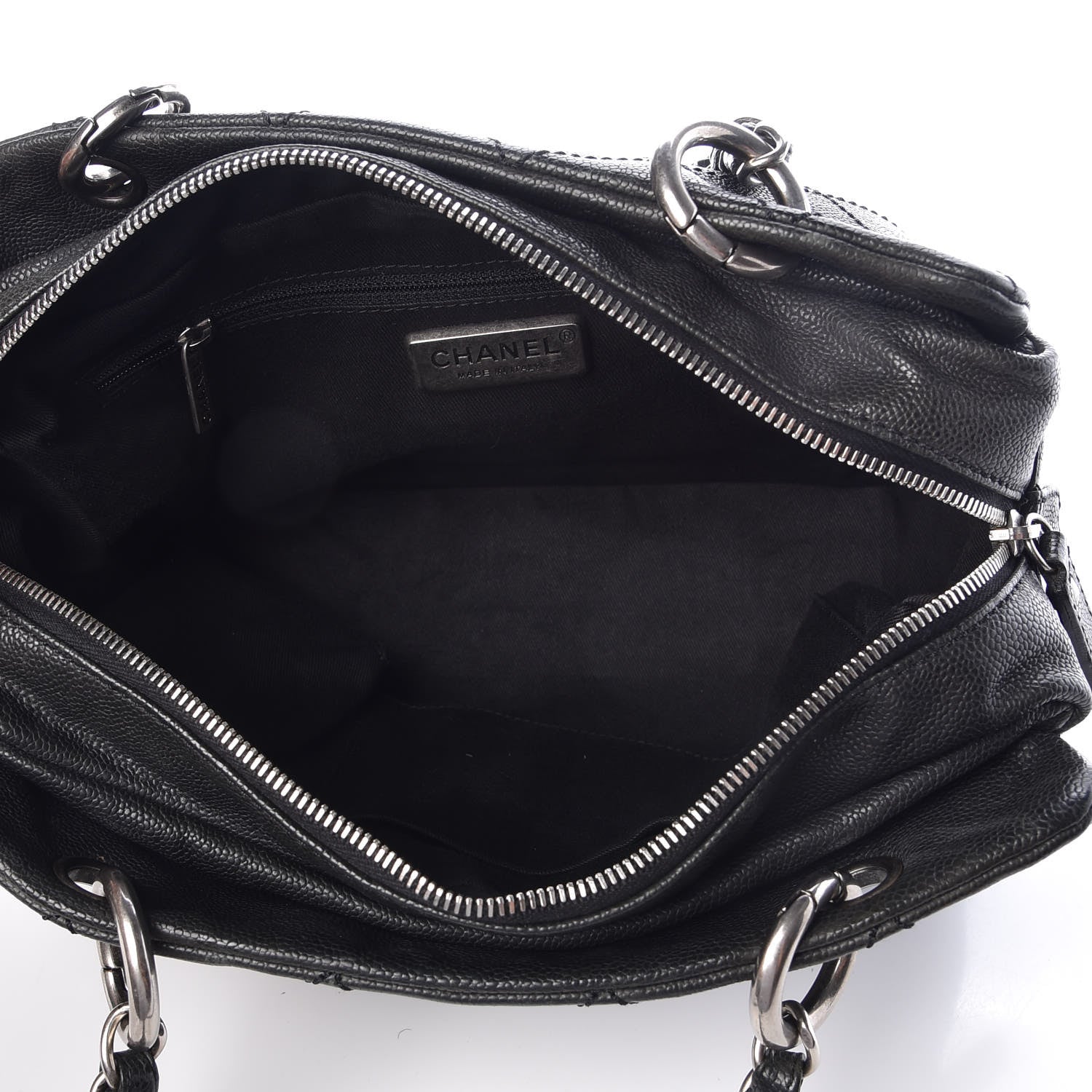 Chanel Distressed Caviar Outdoor Ligne Tote Black 5 of 11