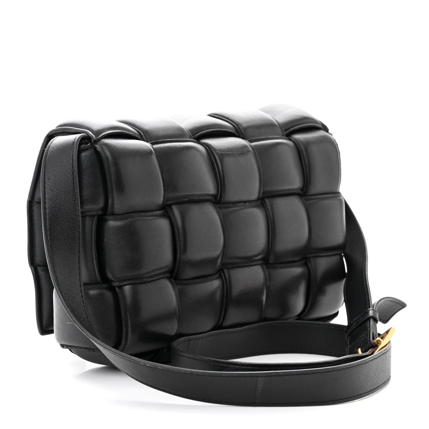 BOTTEGA VENETA Nappa Maxi Intreccio Padded Cassette Crossbody Bag Black