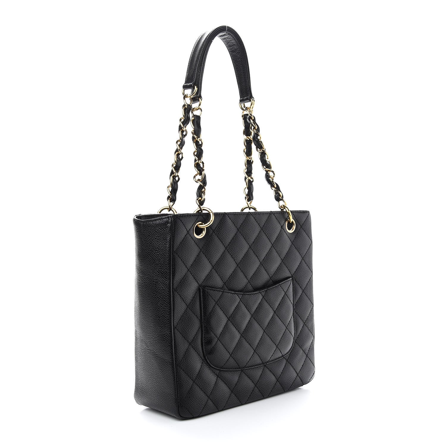 Chanel Caviar Quilted Petit Shopping Tote PST Black 3 of 9