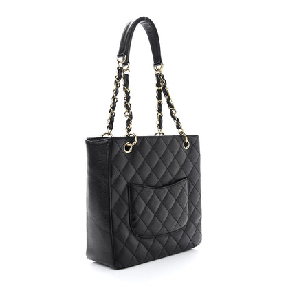 Chanel Caviar Quilted Petit Shopping Tote PST Black 3 of 9
