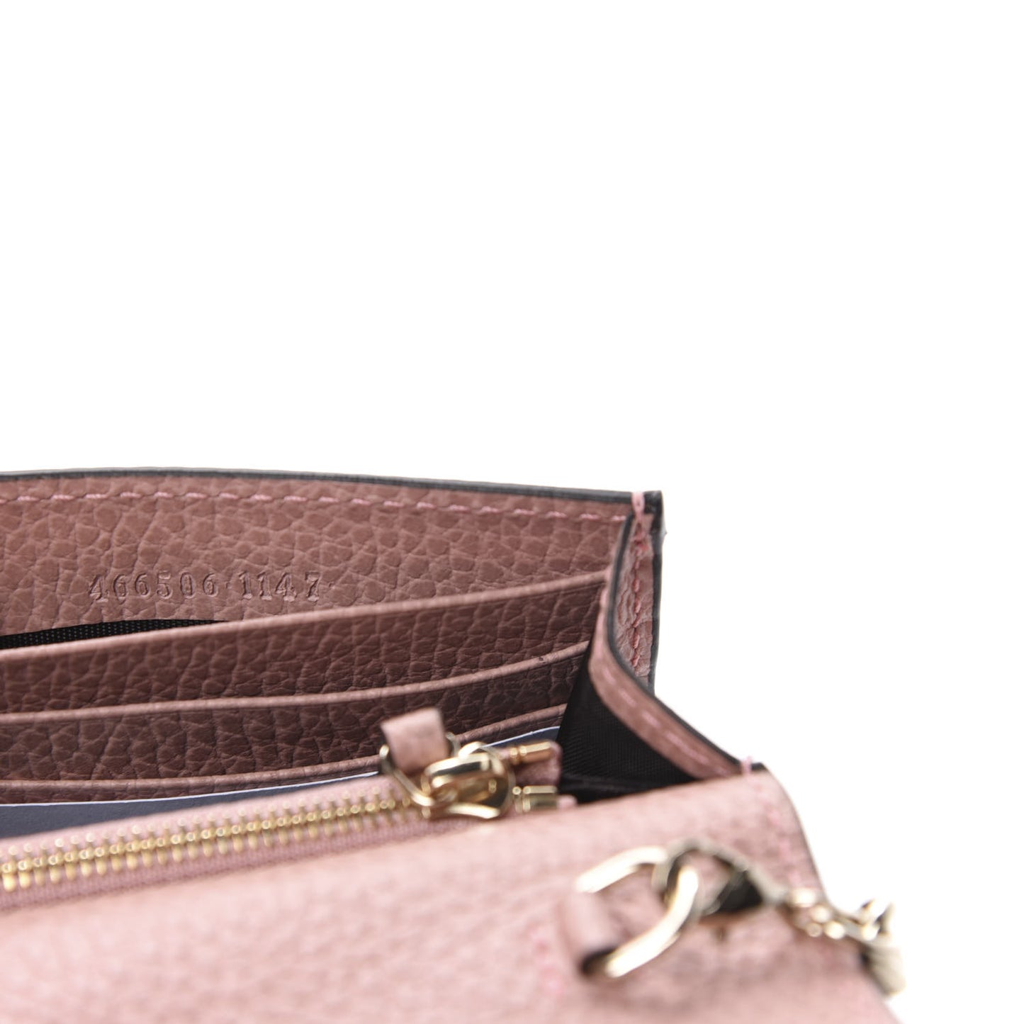 Dollar Calfskin Medium Betty Chain Wallet Soft Pink