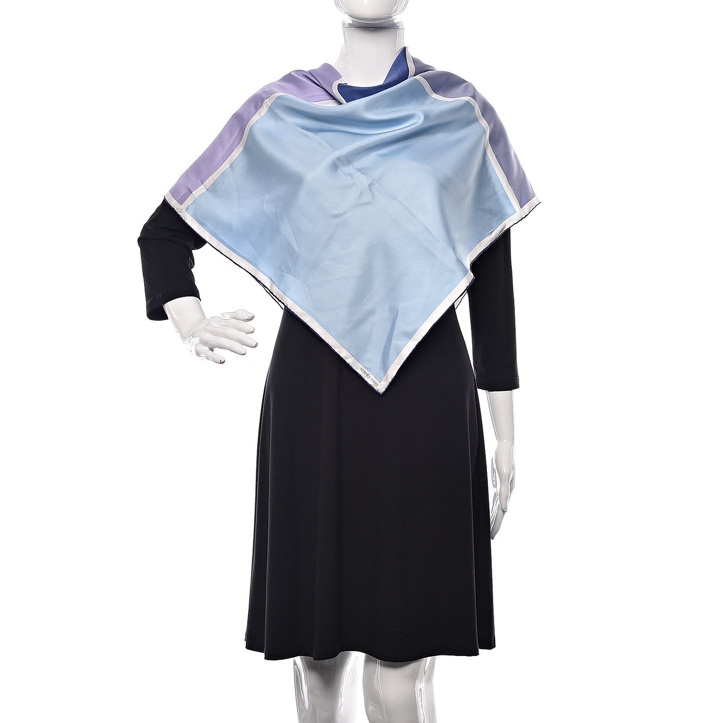 Silk Quadri Scarf 90 Mauve Ciel Parme