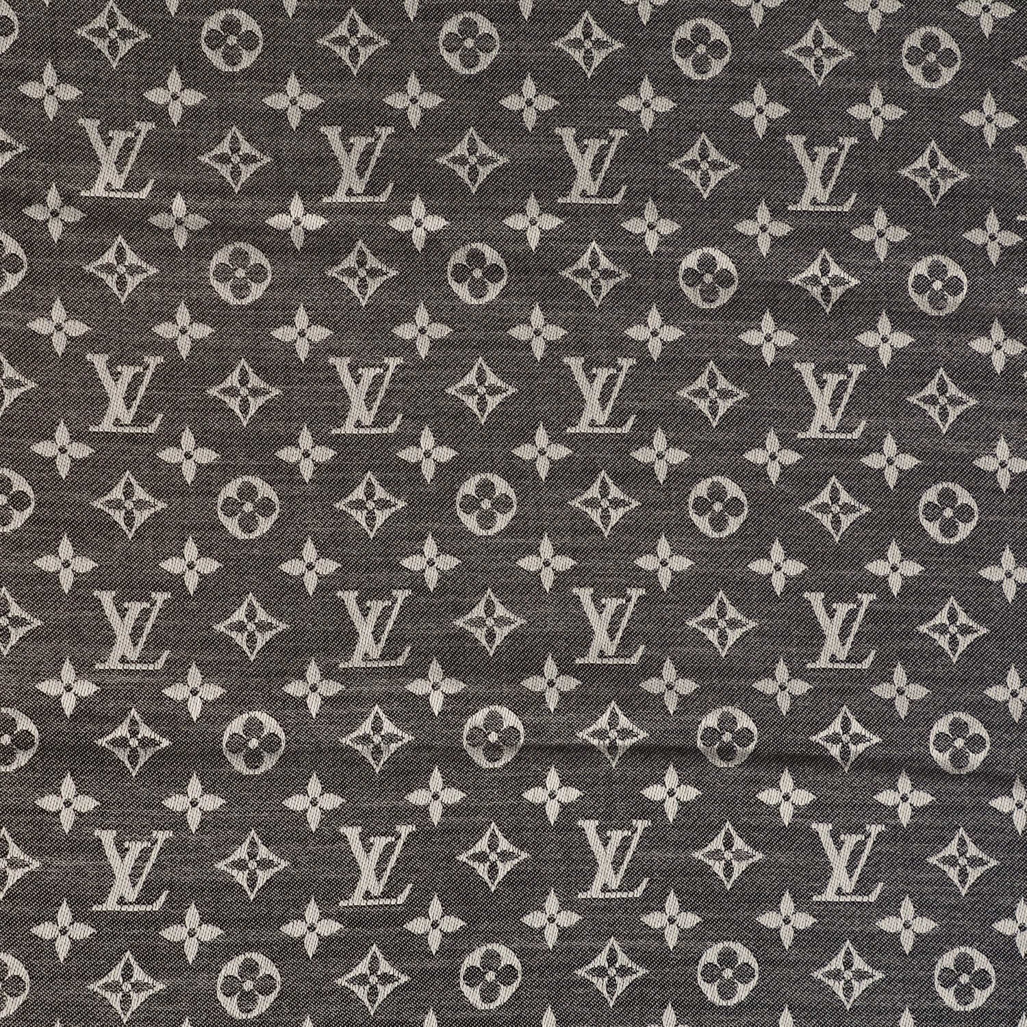 Louis Vuitton Wool Silk Monogram Denim Shawl Black 1 of 5