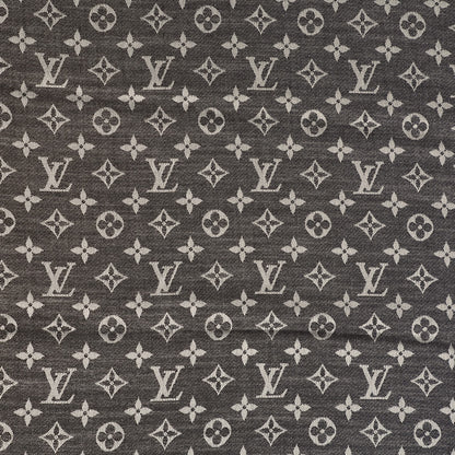 Louis Vuitton Wool Silk Monogram Denim Shawl Black 1 of 5