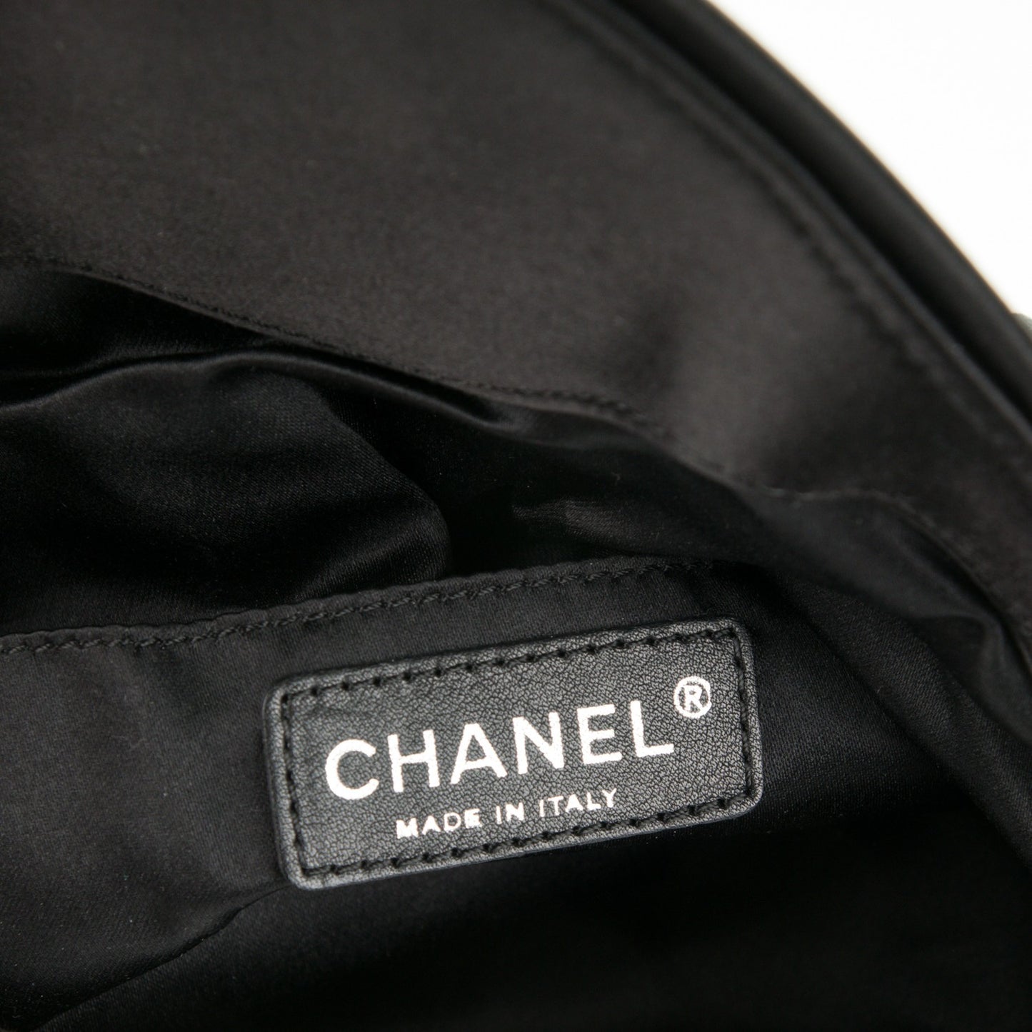 Satin Quilted Flap Clutch Black