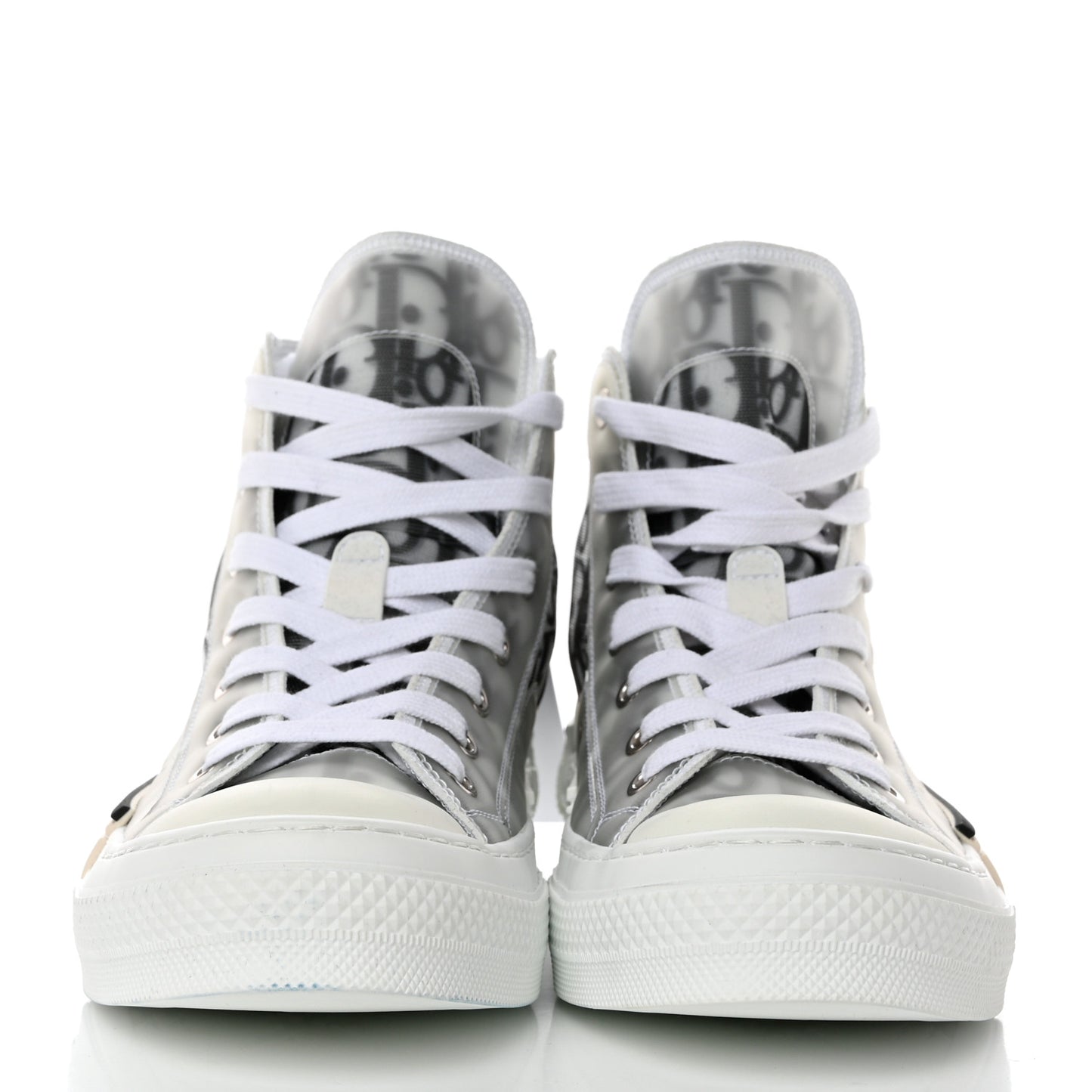 Technical Canvas Oblique Mens B23 High Top Sneakers 39 White Black