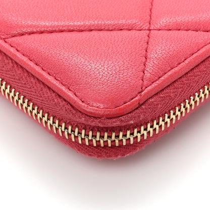 Chanel Lambskin Quilted Chanel 19 Zip Around Wallet Pink 18 of 19