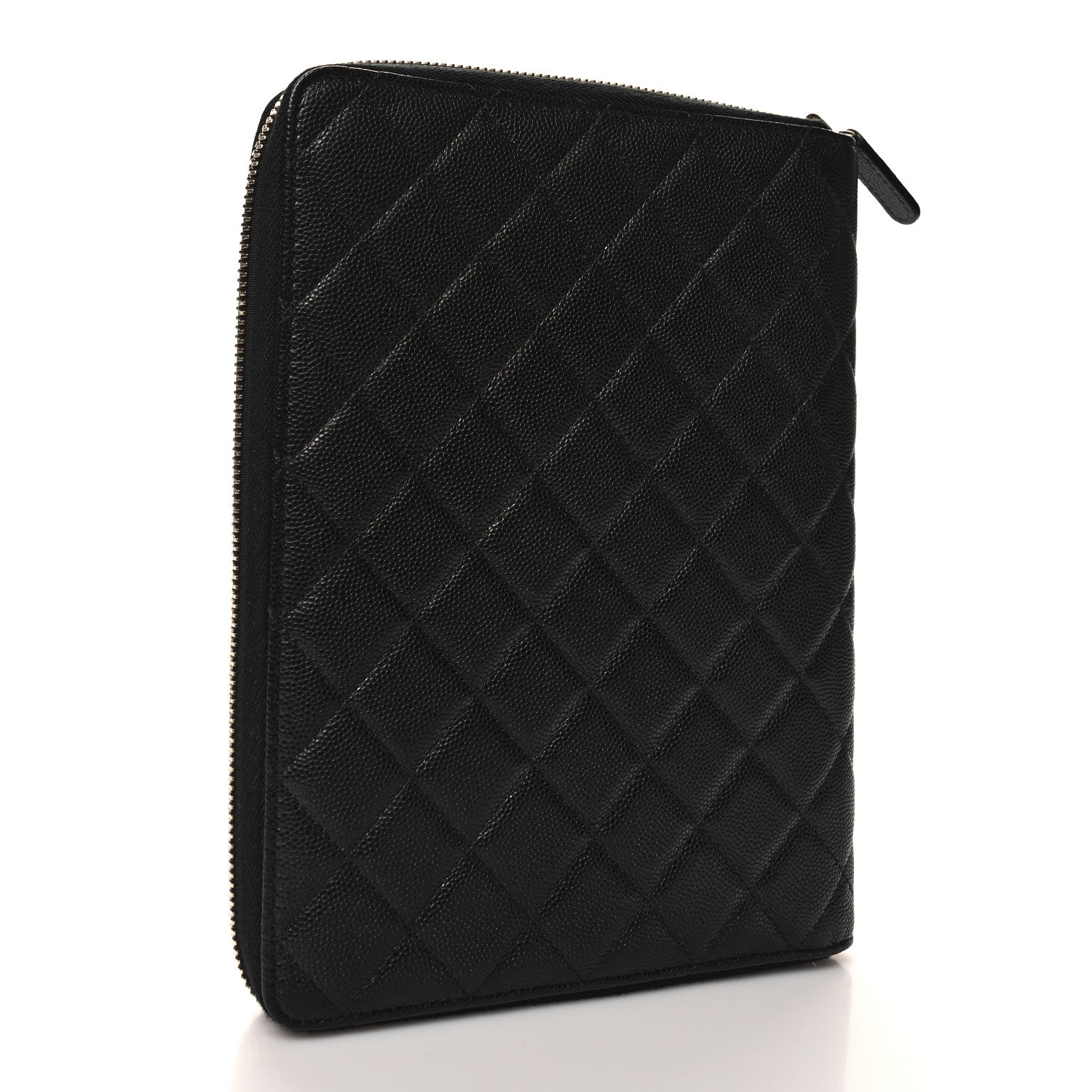 Chanel Caviar Quilted Zip Around Notebook Agenda Cover Black 4 of 12